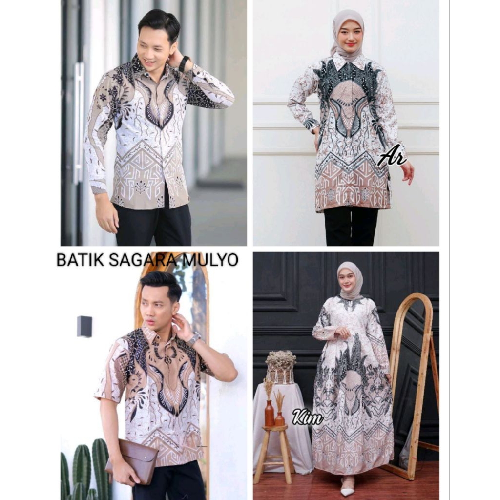Batik Couple Keluarga Terbaru Motif Dasi Coklat Size M L XL XXL - Sarimbit Batik - Atasan Batik Coup