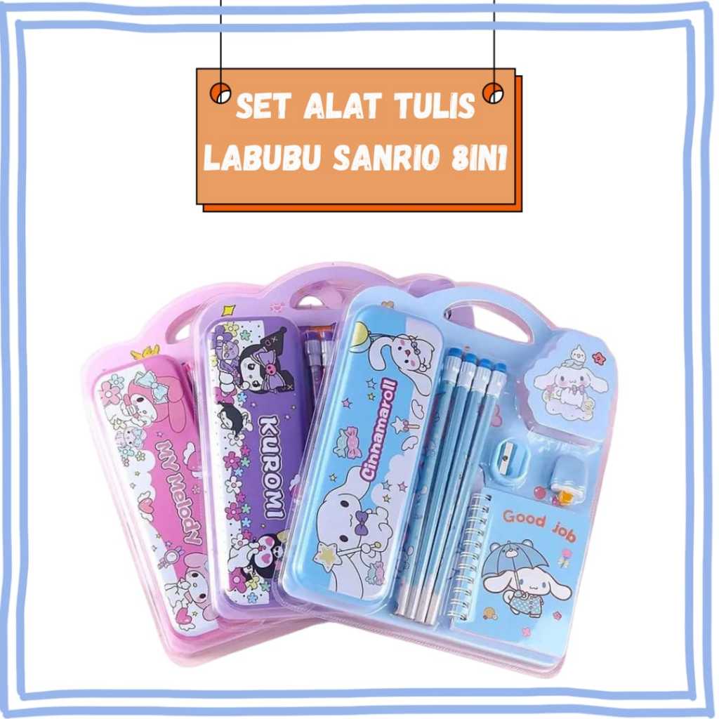 

Alat Tulis Sekolah Anak Set Motif Sanrio Labubu 8In1 Stationary Set Box Hadiah Lucu