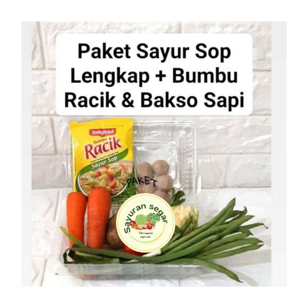 

paket sayur SOP lengkap sayur+bumbu racik+bakso sapi