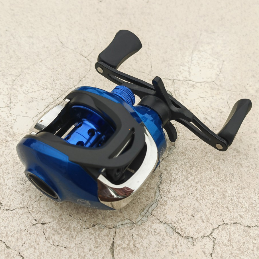 Bingolife Reel Tetesan Air Biru Rasio Logam 8.1:1 Reel Pancing Umpan Casting Joran Mulut Kuda Joran 