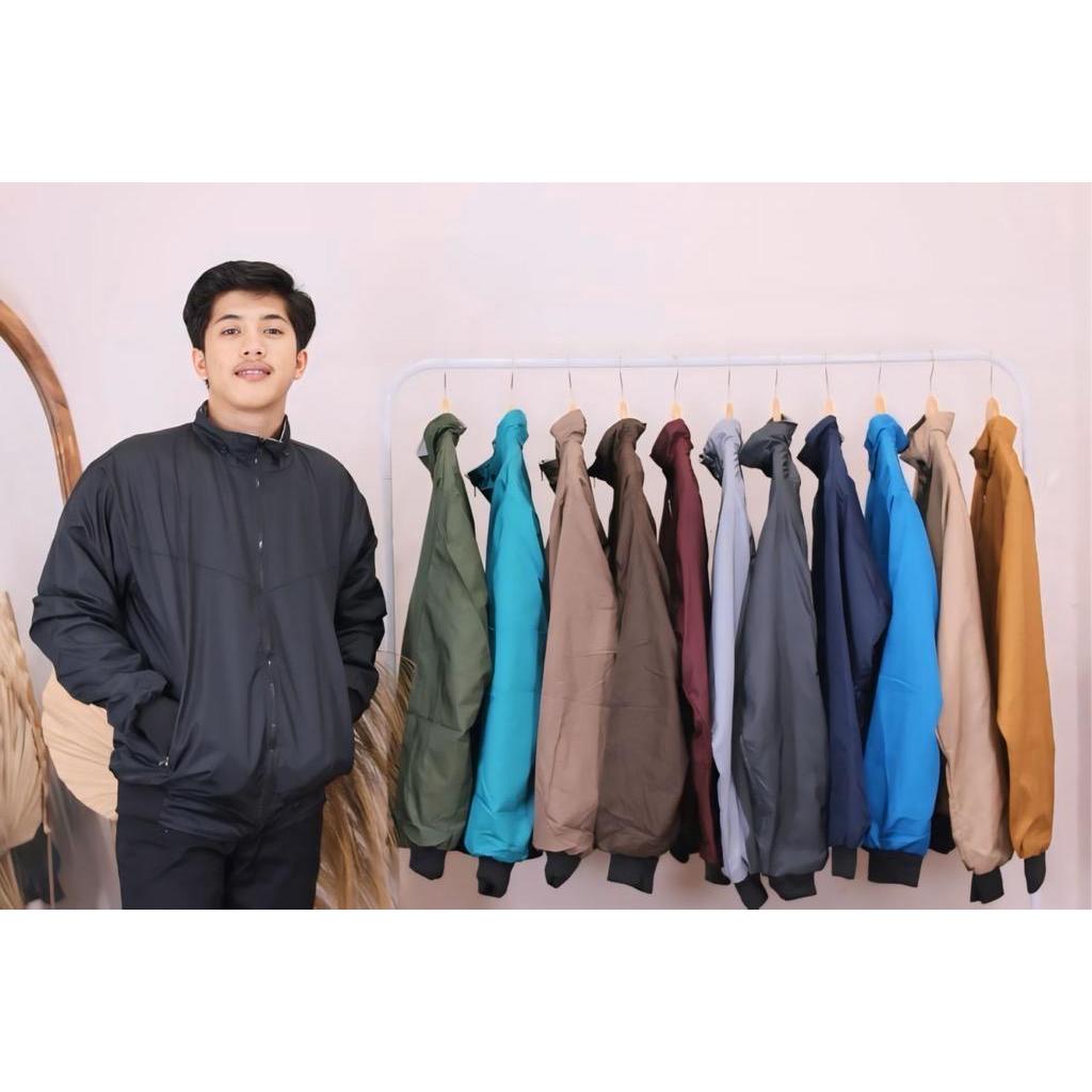 JAKET PARASUT PRIA & WANITA | PARASUT BOLAK BALIK | PARASUT POLOS TEBAL