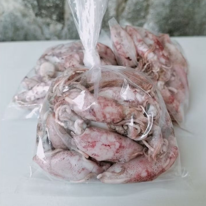 Ikan Cumi ASIN Telor 100gr Ukuran Kecil-Sedang Beku/Frozen Halal Enak