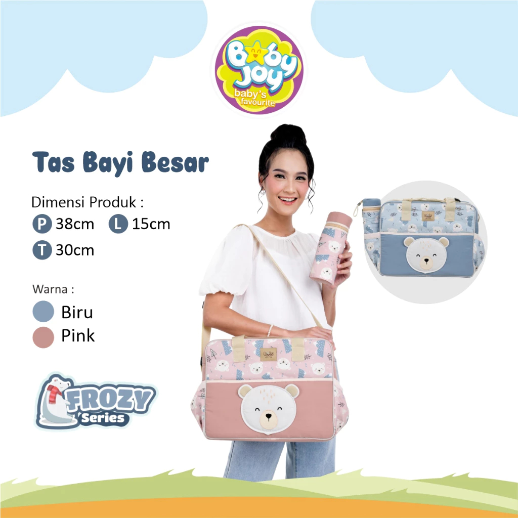 Baby Joy Tas Bayi Besar Dan Tempat Botol Susu Frozy Series BJT1059 - Desain Yang Lucu