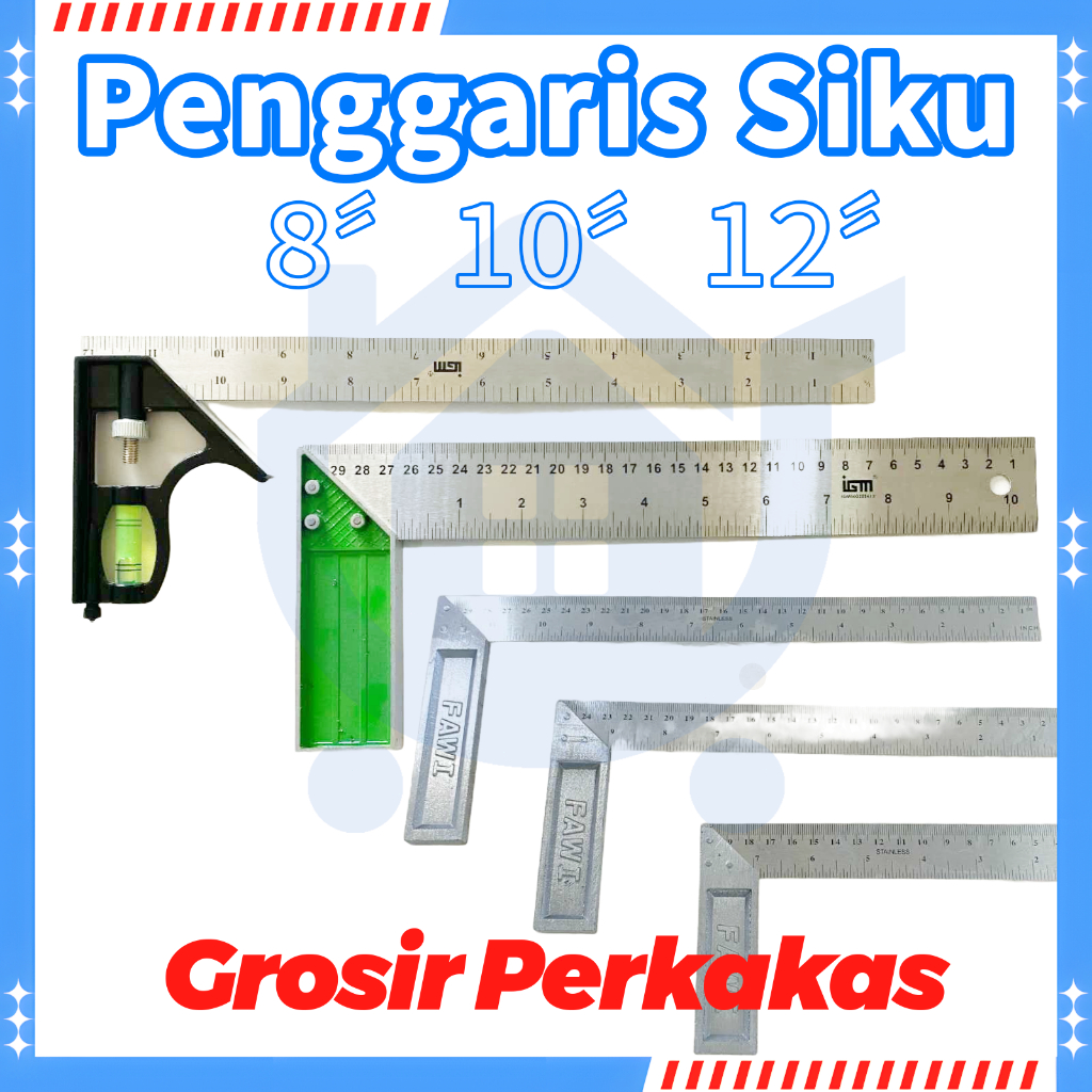 

【Ready Grosir】3Types Pasekon Penggaris Siku Tukang Waterpass Penggaris Siku Lantai Jendela Sudut Ruangan 30 CM