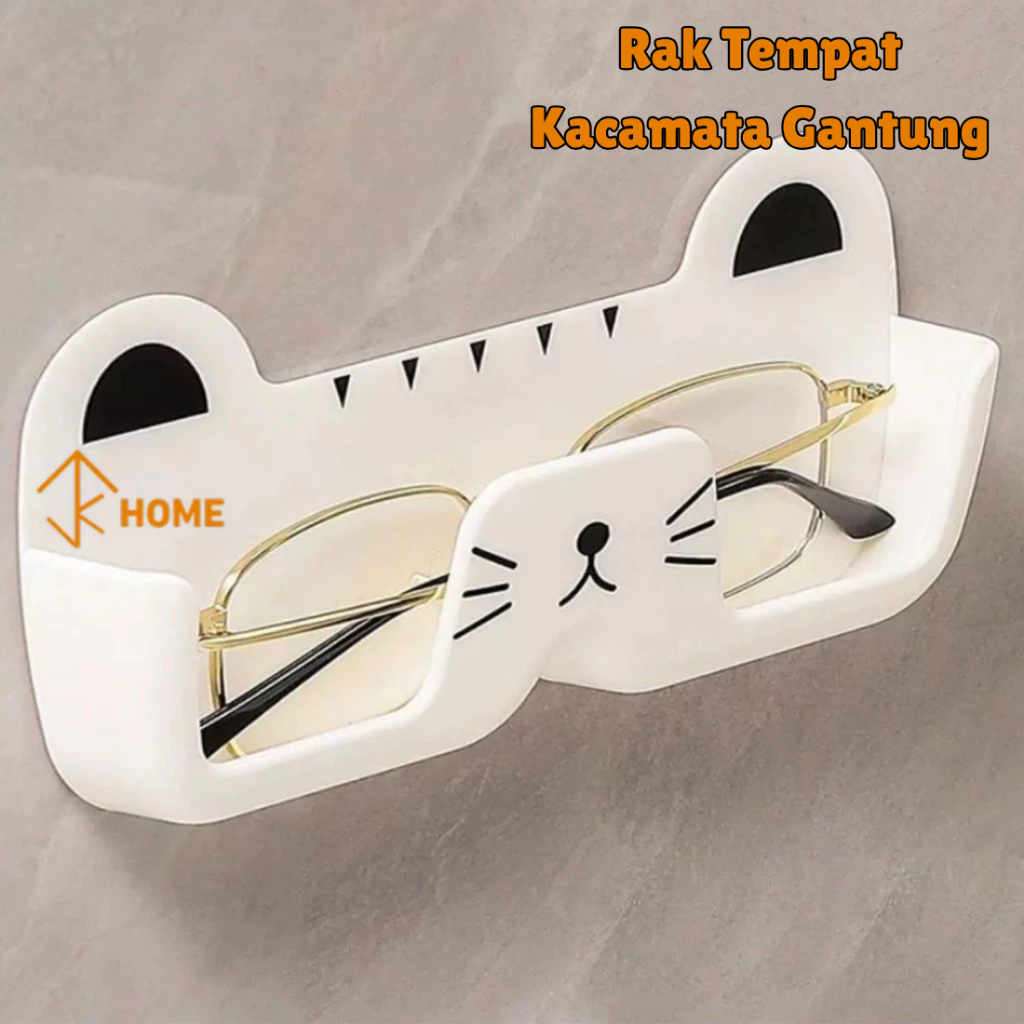 JK Rak Tempat Kacamata Gantung Dinding Kotak Penyimpanan Kacamata Tempel Dinding Lucu Rak Display Ka