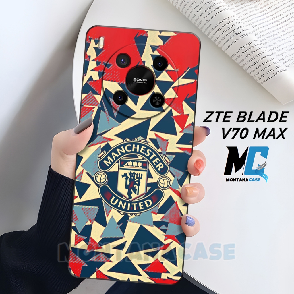 MONTANA - Softcase ZTE Blade V70 Max 4G - Casing Macaron Silikon UV Printing Motif Man Utd - Case Ak