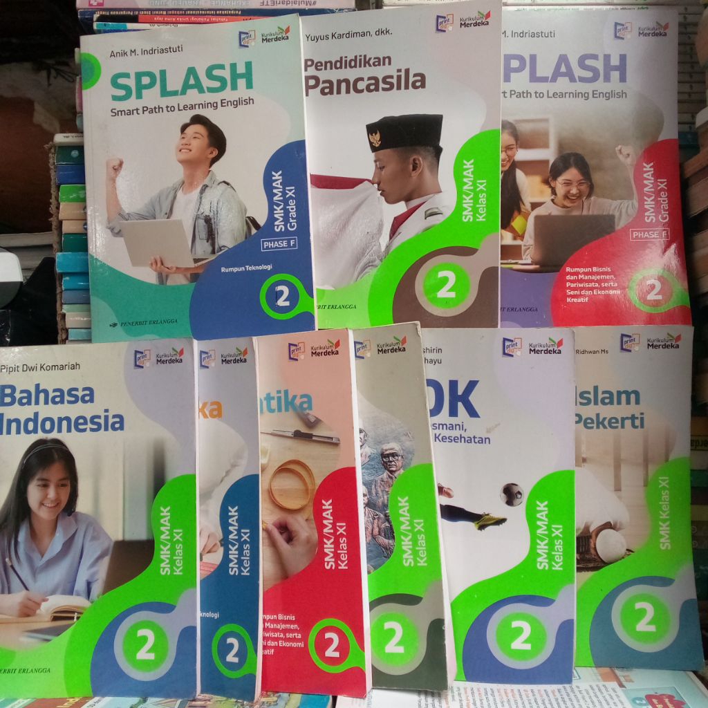 Buku Bekas Pendidikan Agama Islam dan Budi Pekerti, PJOK, Sejarah, Matematika, Pendidikan Pancasila,