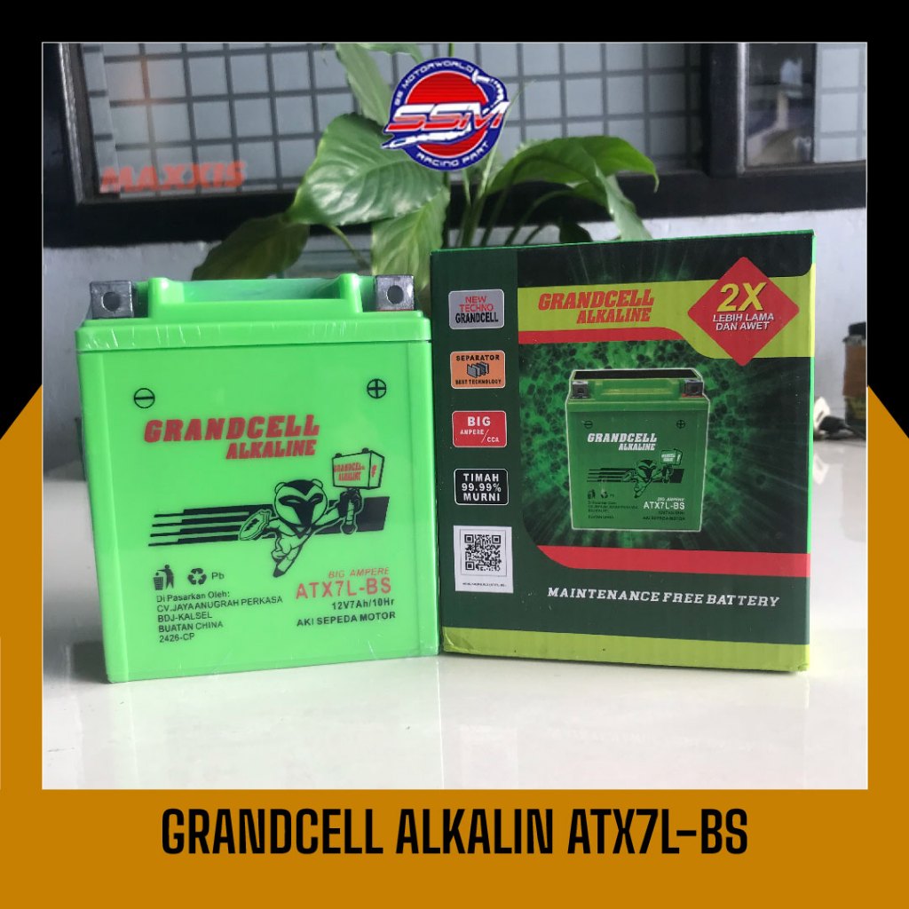 AKI GRANDCELL ALKALINE KLX ATX7L-BS 12V 7Ah
