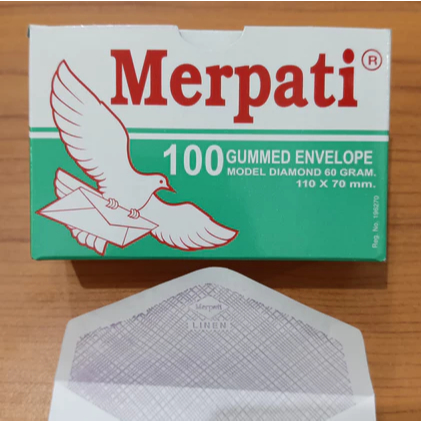 

(1 PACK) Amplop MERPATI Kecil Putih 70gr 110x70mm