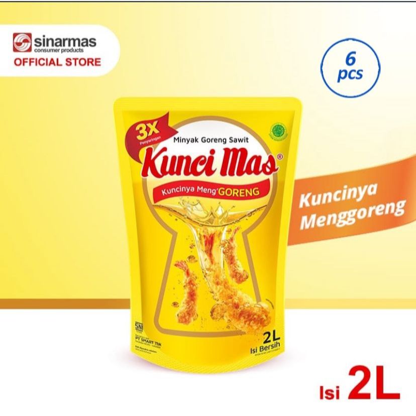

MINYAK GORENG KUNCI MAS 2 LITER 1 KARTON ISI 6 (BISA KOLIAN UNTUK KARGO)