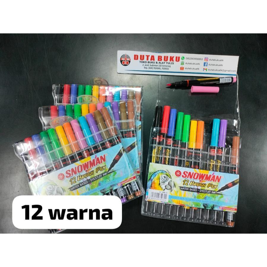 

Brushpen Brush Pen Lettering Snowman Set 12 / 24 Spidol Kuas Kaligrafi Warna