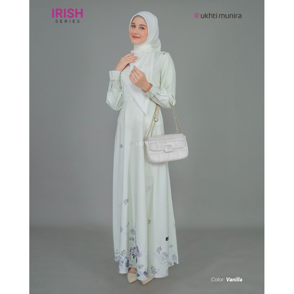 Irish Vanilla Gamis Bunga Wanita Dewasa Terbaru 2025 Jumbo Kekinian Buat Lebaran Ukhti Munira Elegan