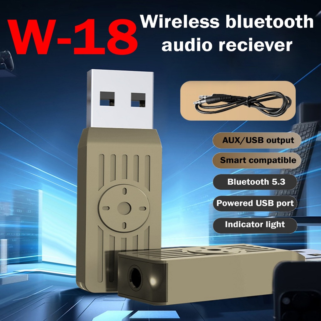 Car Mobil Wireless Bluetooth Audio Receiver USB Aux Output Bluetooth Transmitter W-18
