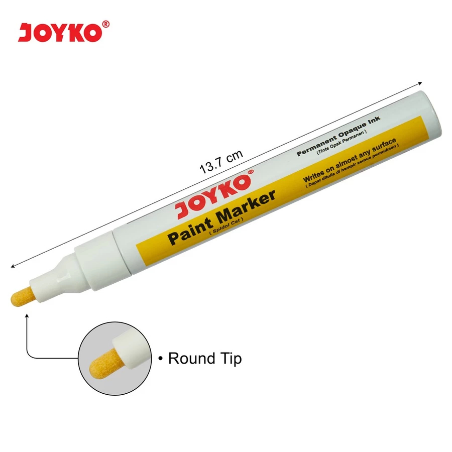 

Joyko Paint Marker WHITE Spidol Cat Permanen Warna PUTIH PTM-37