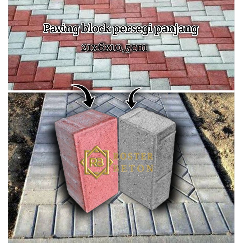 Paving block abu hidrolik 21x6x10,5cm 1m²=40pcs