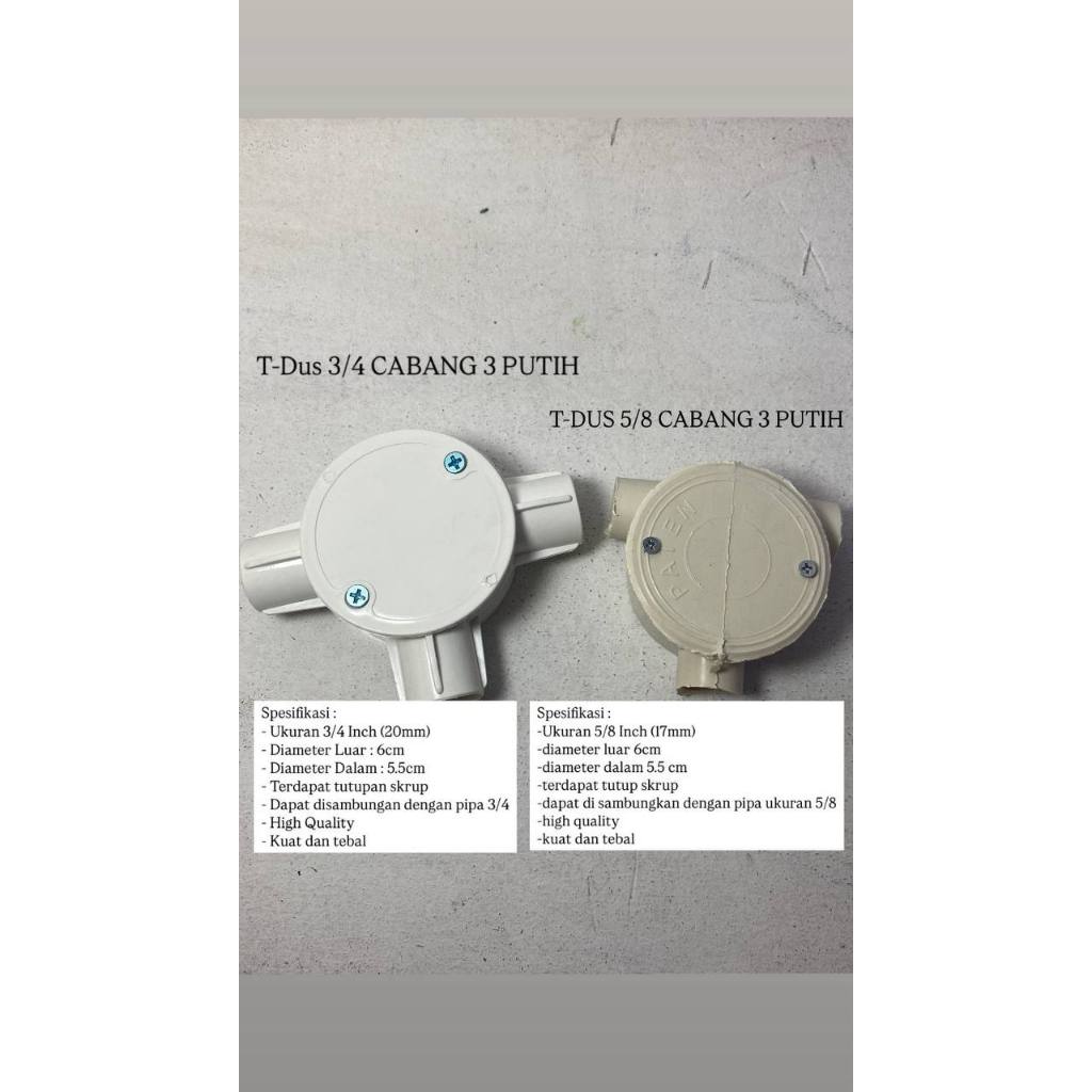 

TDUS/ T DUS/ TEDOS/ T DUS CABANG 3 UKURAN 3/4/ T DUS CABANG 3 UKURAN 5/8 /TDUS CABANG 3 3/4/ TDUS CABANG 3 5/8
