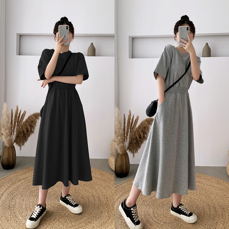 fashion girl mall gaun hitam mode sifon Korea terbaru/dress korean style/baju gaun pesta dress korea