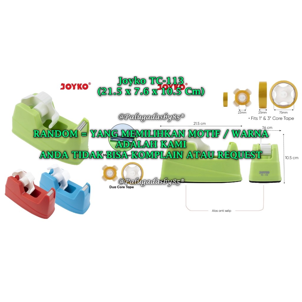 

(1 Biji) GROSIR Tape Cutter JOYKO TC-113 Tape Dispenser Pemotong Pita Perekat Joyko TC-113 (1 Biji)