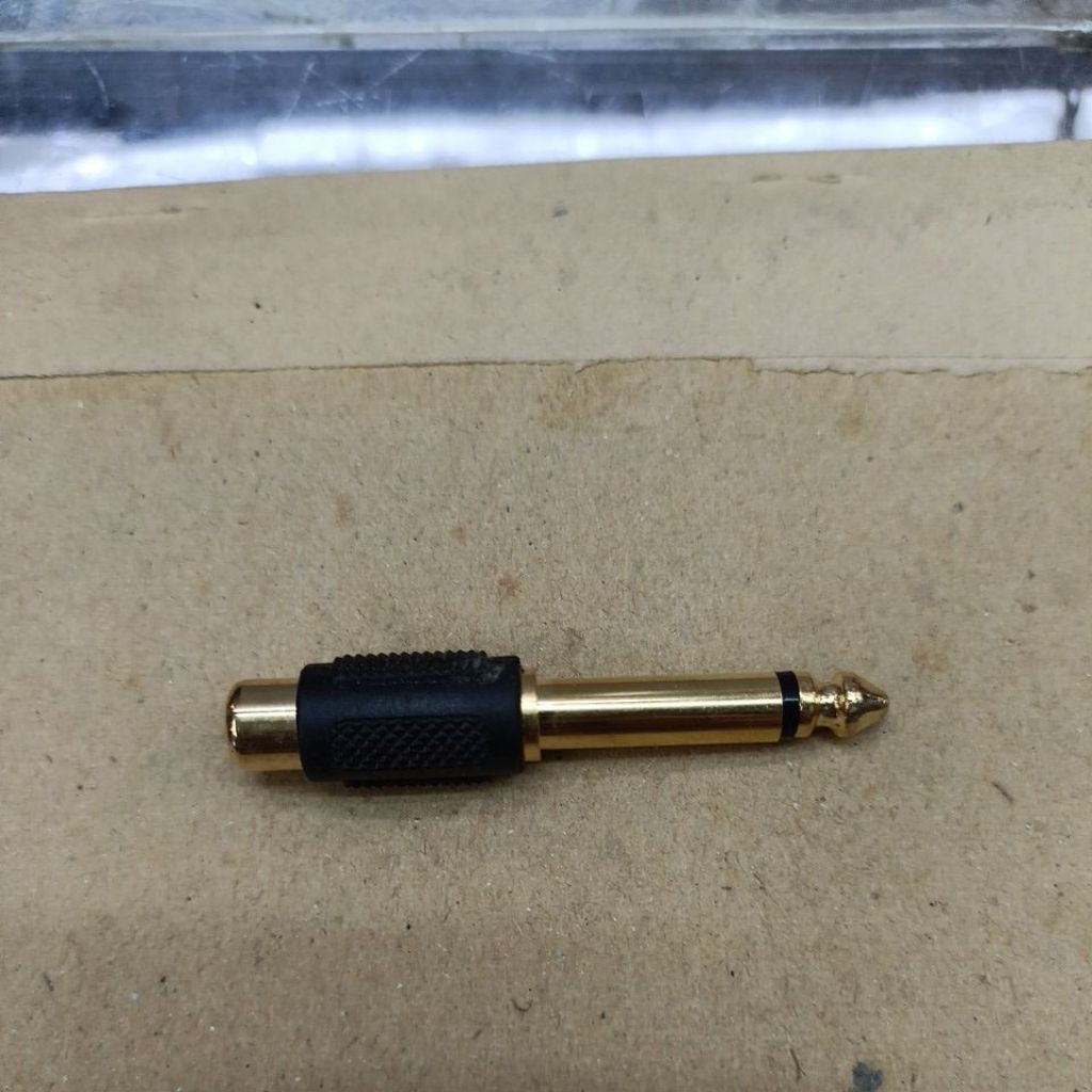 Adapter Rca Female/cewe ke jack Akai TS Mono Gold Plastik