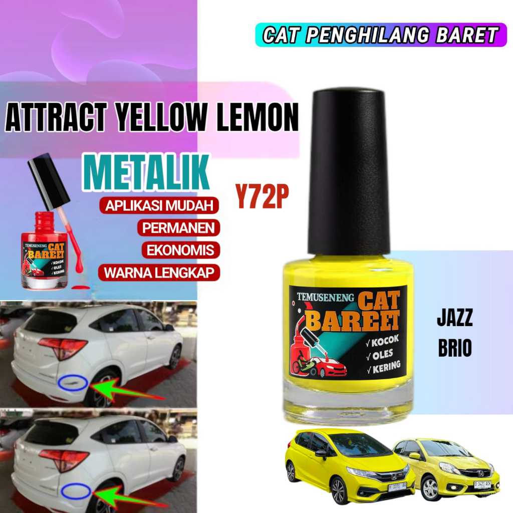 Cat Attract Lemon Yellow Kuning Metalik Pengilang Baret Lecet Mobil