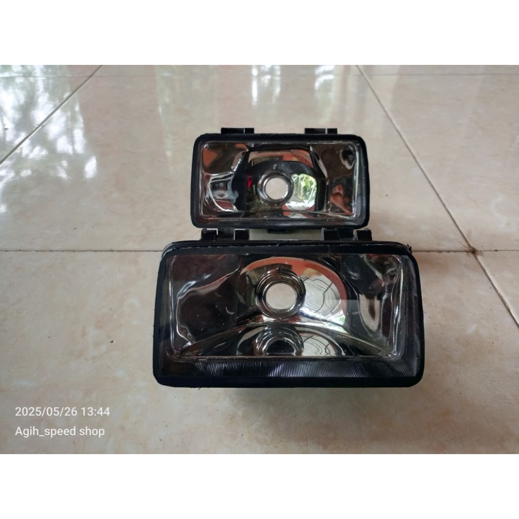 lampu depan reflektor depan Yamaha alfa custom mika bening H6 bohlam setandar