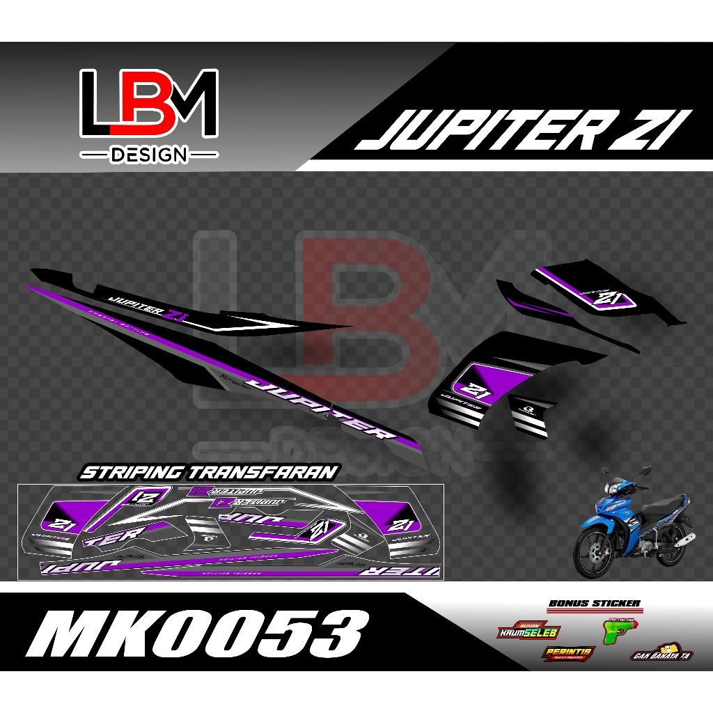 STIKER STRIPING LIST VARIASI TRANSPARAN/UV JUPITER Z1 CUTTING (LBMDESAIN)