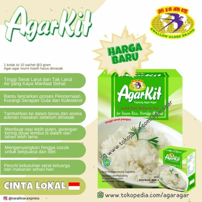 

AgarKit bubuk agar-agar untuk campuran nasi