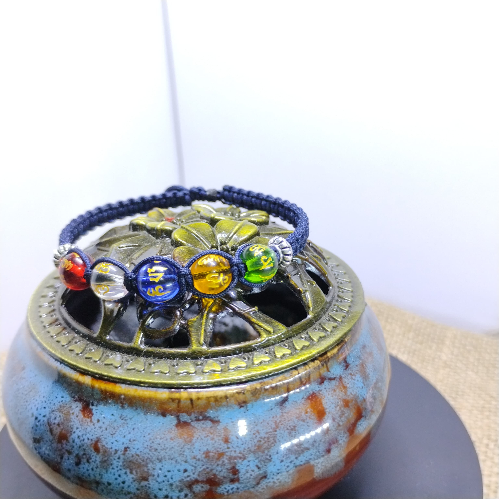 Gelang Anyam Batu Mantra Gelang Pancawarna Mantra – "Om Mani Padme Hum" GL-104
