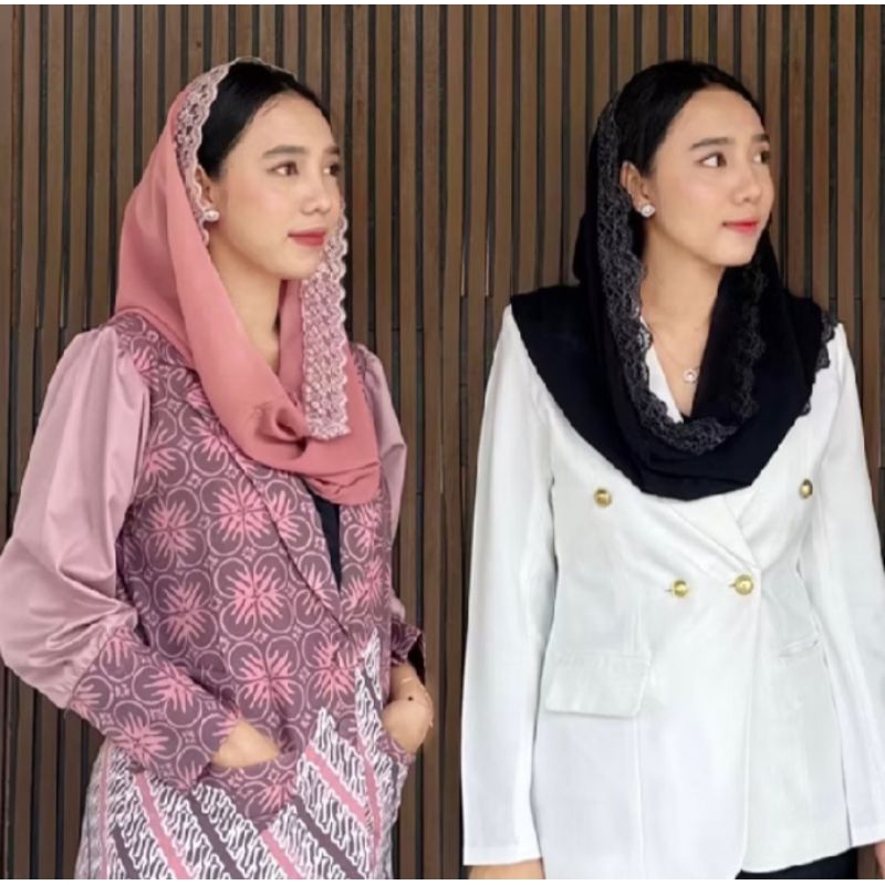 jilbab renda ceruti instan