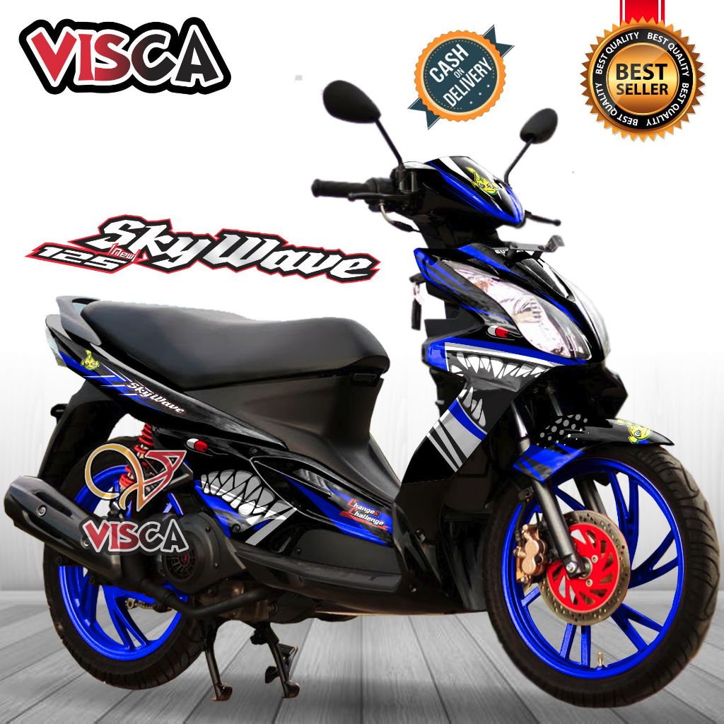 Decal Skywave 125 Full Body Stiker Skywave 125 Full Body Striping Skywave 125 SHARK