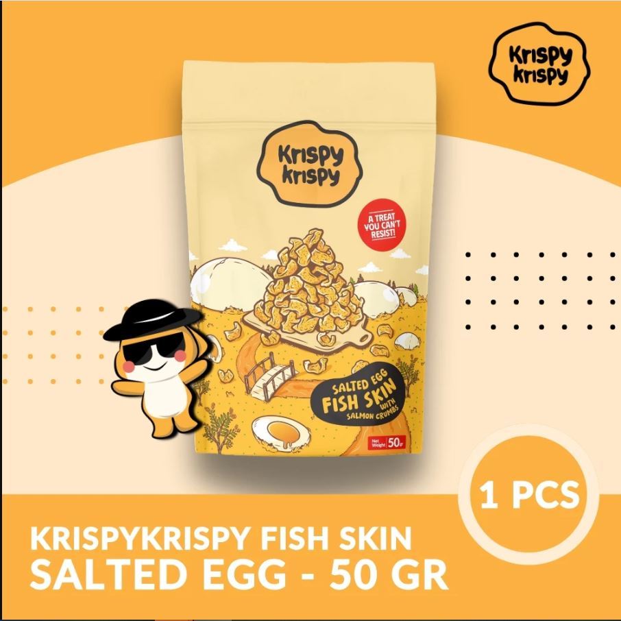 

Krispy Krispy - Salted Egg Fish Skin Kerupuk Kulit Ikan Gurih Premium 50gr