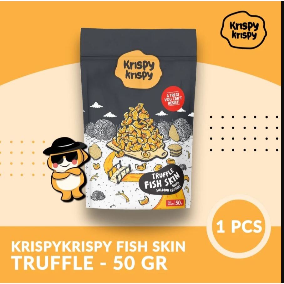 

Kerupuk Kulit Ikan - Fish Skin Krispy - Cemilan Keripik Lokal Gurih Premium HALAL Rasa Truffle - KrispyKrispy