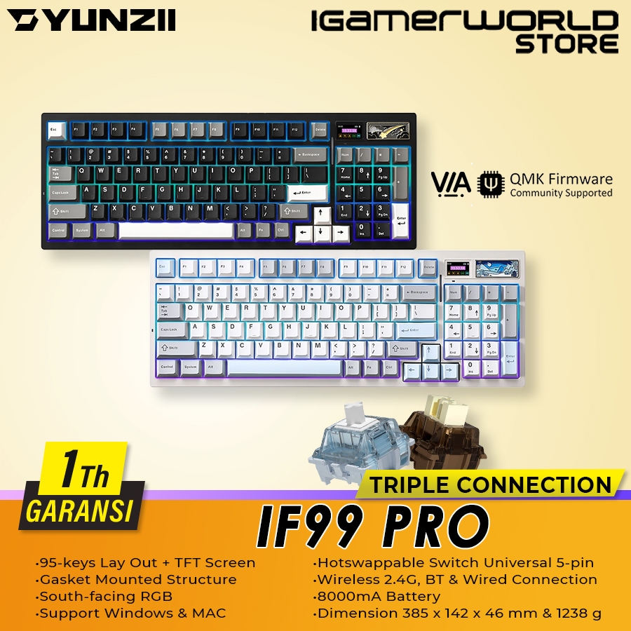 Yunzii IF99 / IF99 QMK/VIA Wireless Tri Mode Connection Mechanical Keyboard