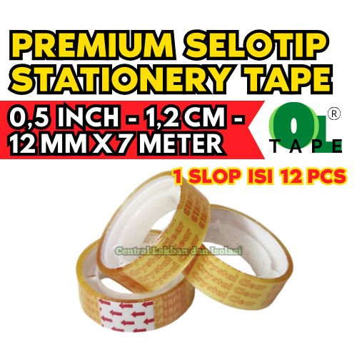 

Isolasi Lakban Selotip Bening 0,5 inch (12 mm) x 7 M, Stationery Tape, Cello Tape