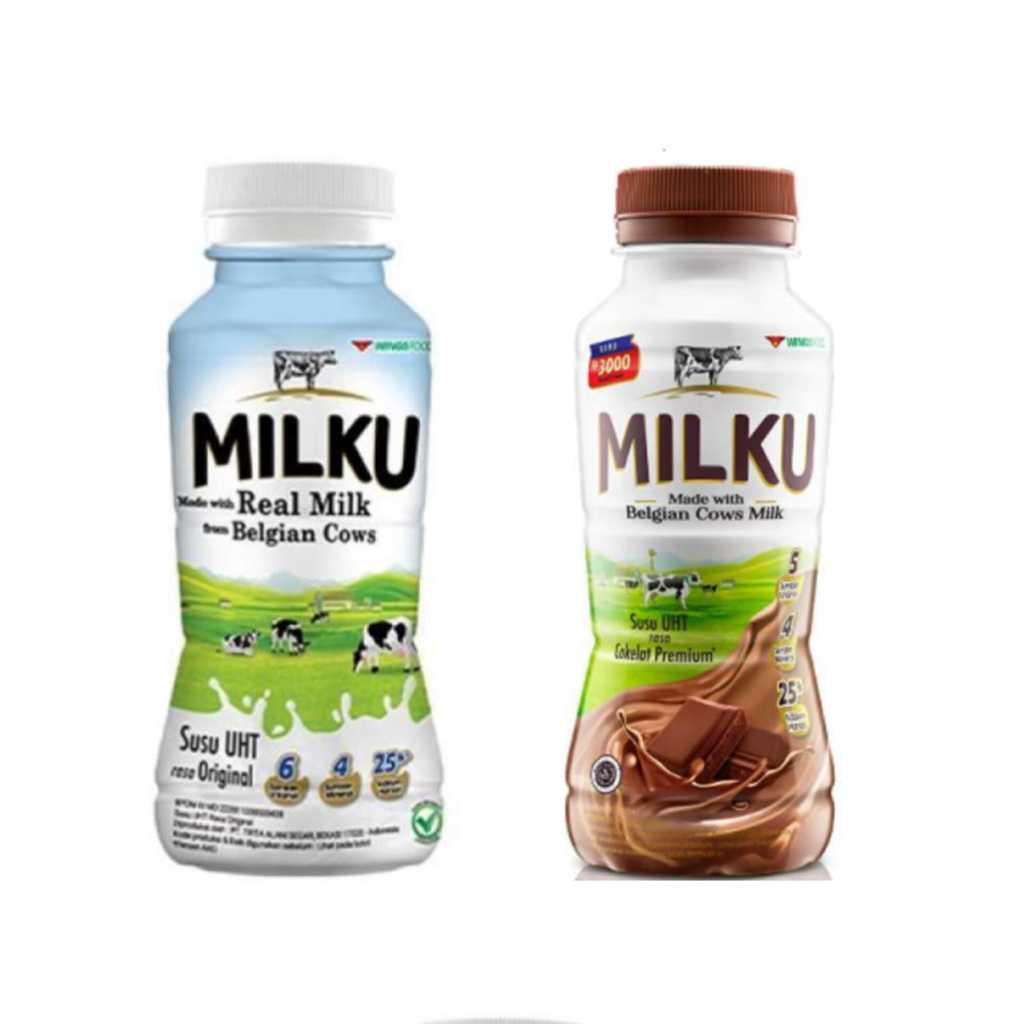 

Milku Susu UHT Original Real Milk Belgian Cows | Milku Susu Kemasan Botol Siap Minum
