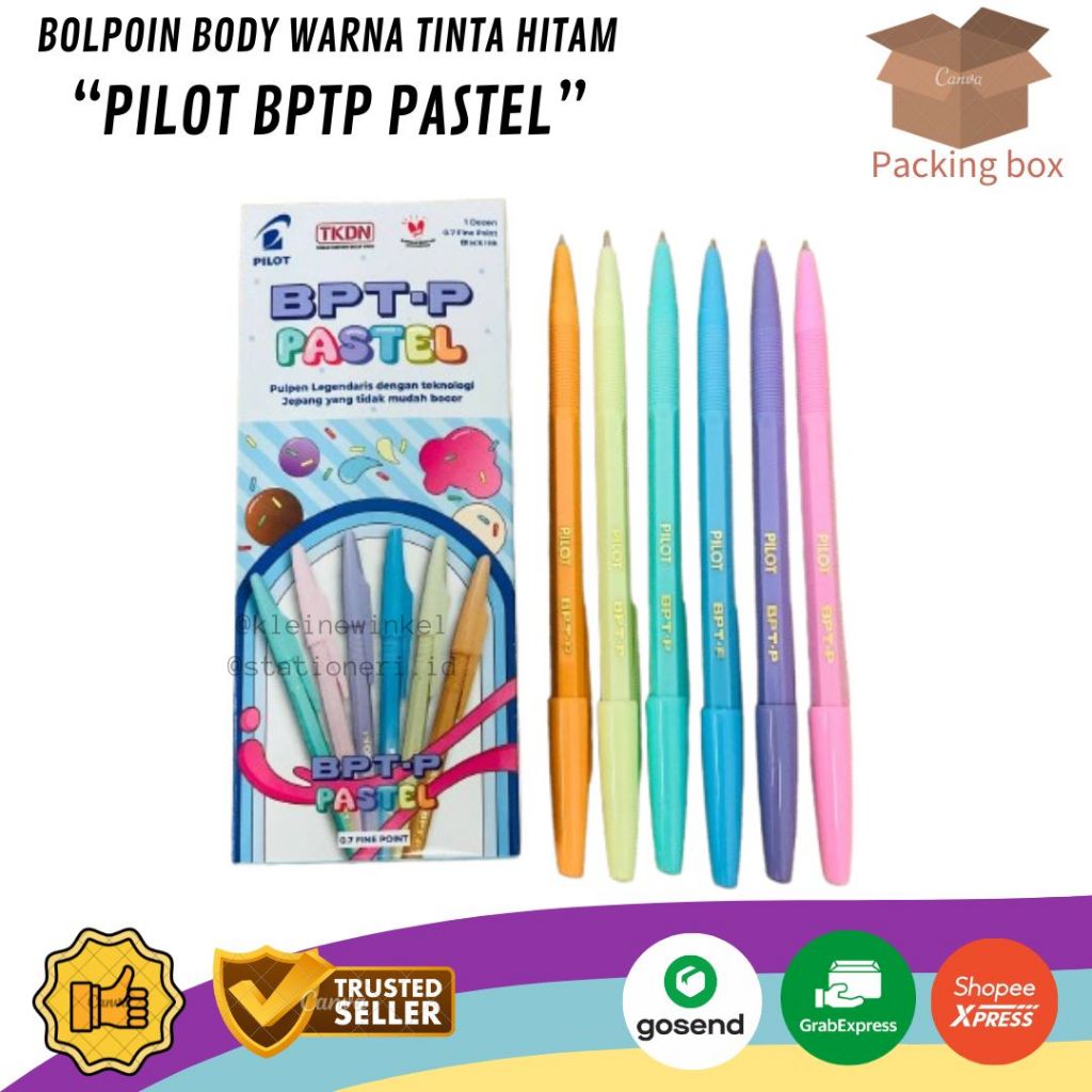 

[ 1 PCS ] Bolpoin BPTP PILOT PASTEL 0.7mm Tinta Hitam ECER