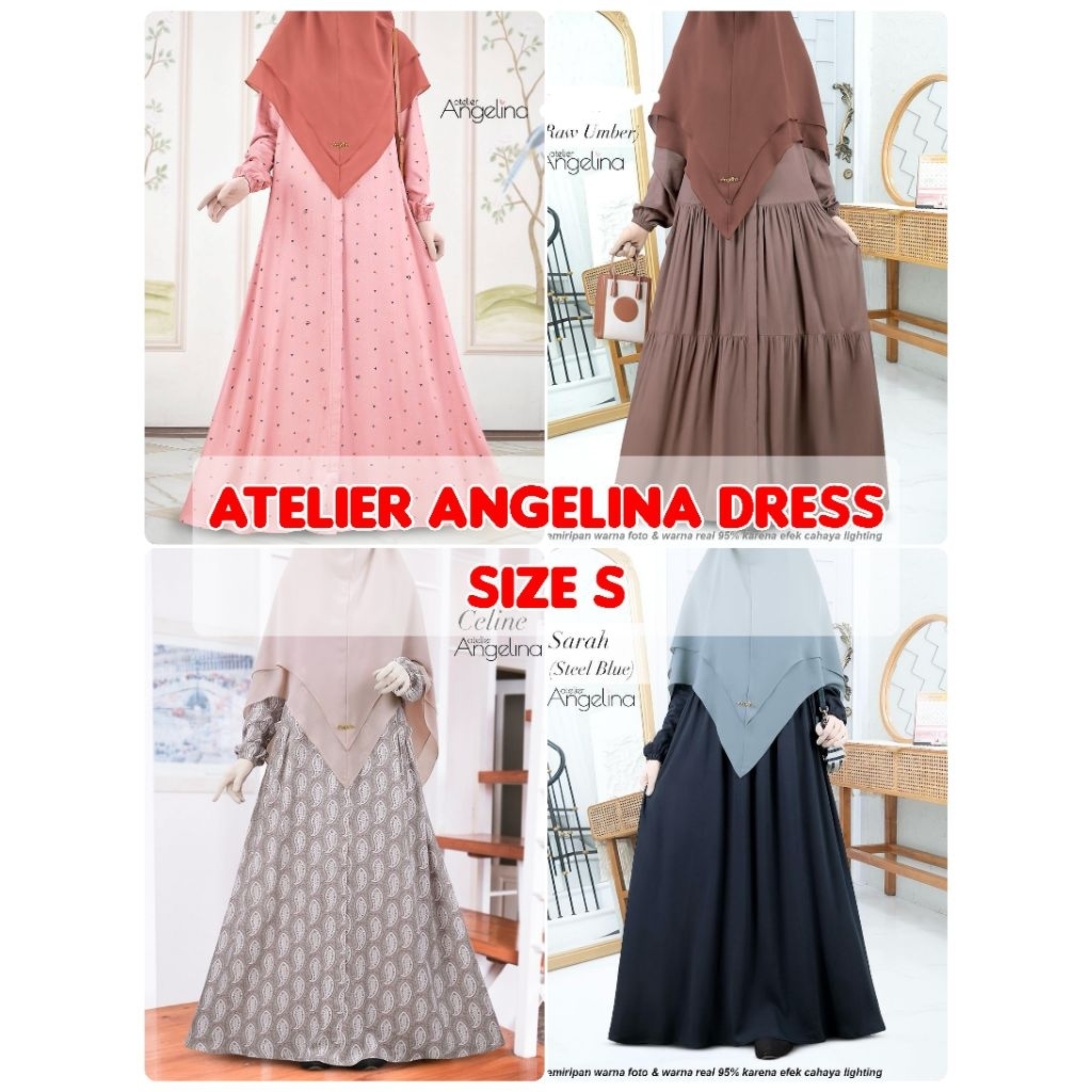 Atelier Angelina Dress size S : Jass It Up Salmon, Ethnic Paisley Silver Fox, Embroidery Steel Blue,