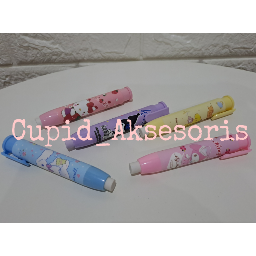 

PENGHAPUS CETEK / HAPUSAN PENCET / PEMBERSIH PENSIL MOTIF SANRI0 KUROMI CINNAMONROLL MY MELODY