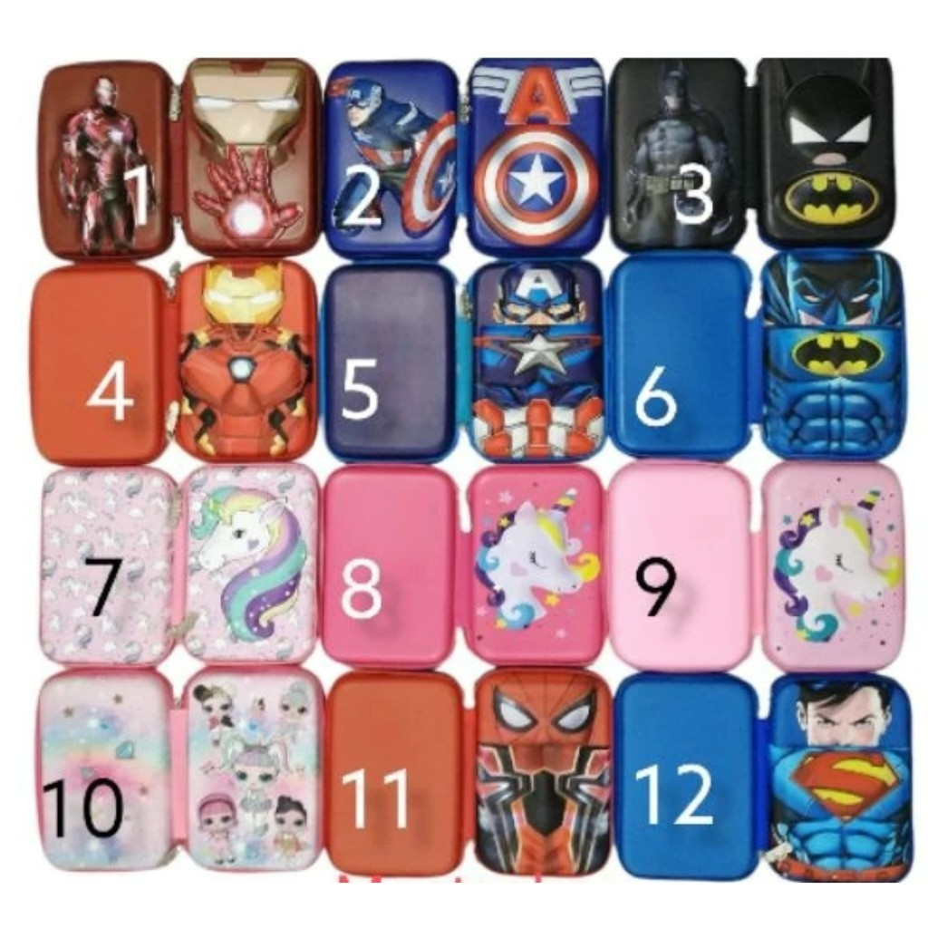

Kotak Pensil Hardcase IMPOR Tempat Pensil HardCase Pencil Case Karakter ala Smiggle
