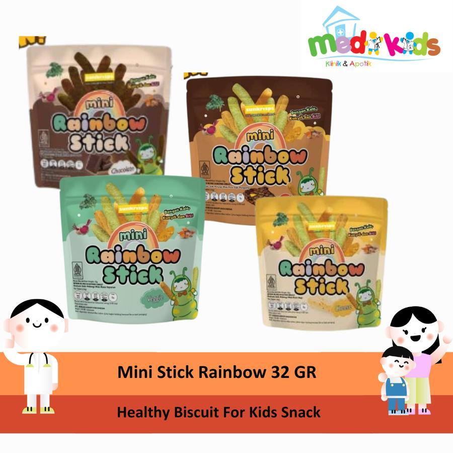 

Mini Rainbow Stick Sunkrisps 32GR - Cemilan Keluarga -Cemilan Anak Sehat