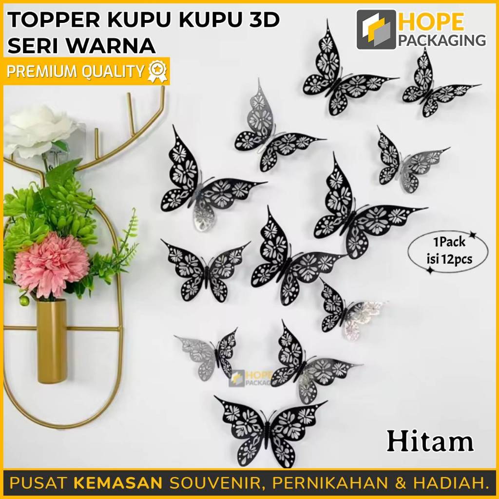 Topper Kupu Kupu Warna / Hiasan Kue Ulang Tahun / Topper Cake Tart Butterfly / Dekorasi Kue Ulang Ta