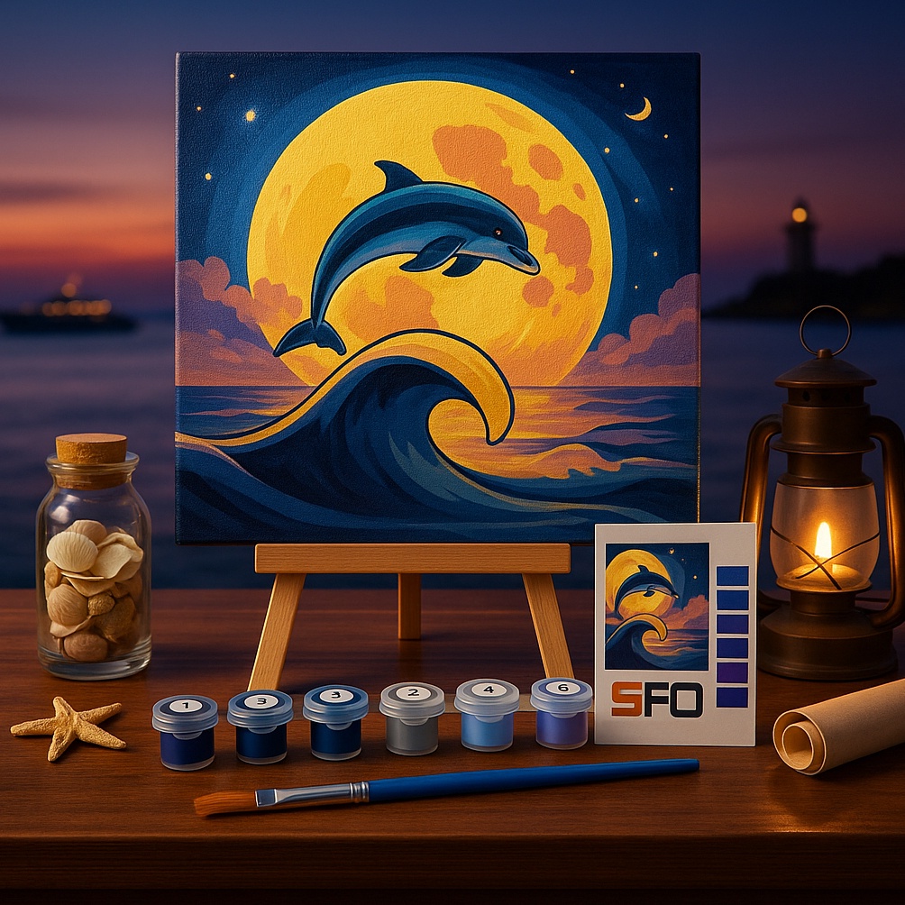 

KODE C25P SFO DIY Paint By Numbers Kit 1 Set Dolphin Y