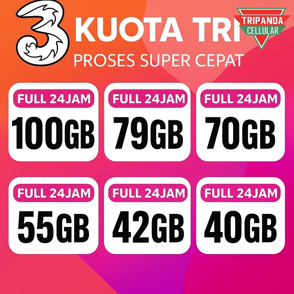 PROMO KUOTA TRI 100GB 79GB 70GB 24JAM FULL NO BAGI-BAGI TERMURAH