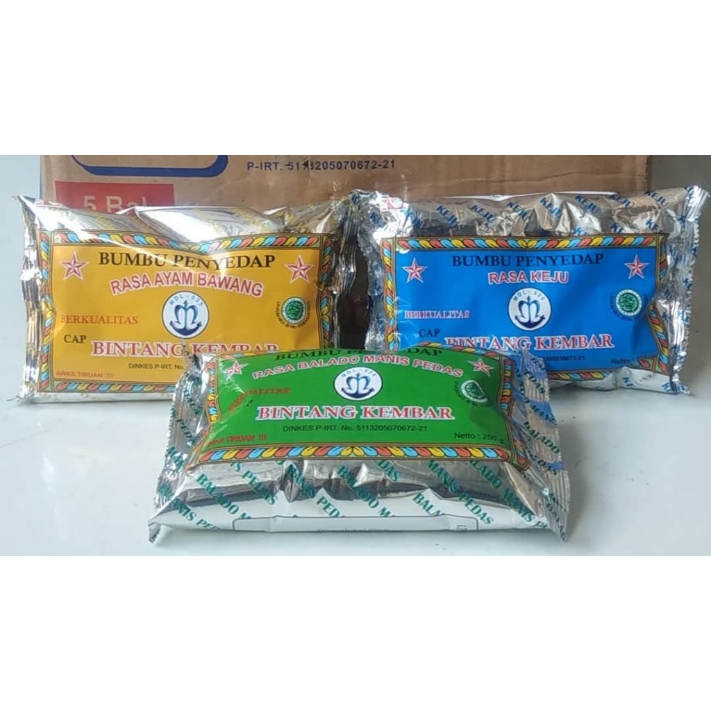 

bumbu tabur penyedap rasa - bintang kembar rasa ayam bawang kemasan 250g