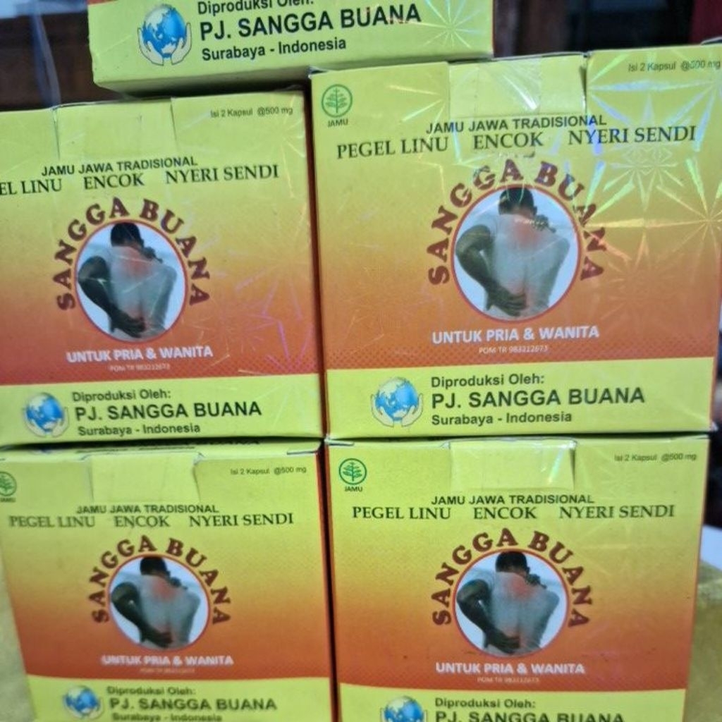 

Jamu PEGEL LINU ENCOK NYERI SENDI PJ.SANGGA BUANA (KAPSUL), isi 20 Sachet.