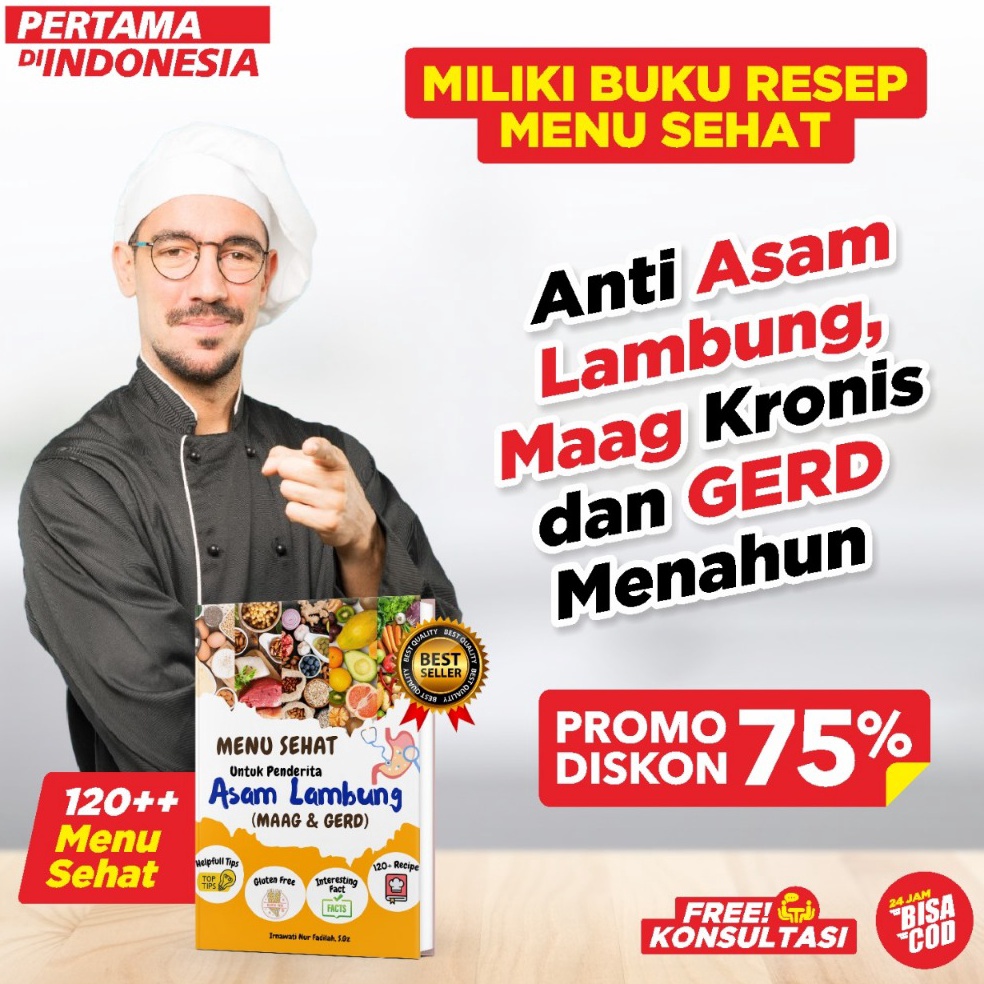 KODE Q43E Buku Resep Jurus Sehat Untuk Penderita Asam Lambung dan Gerd