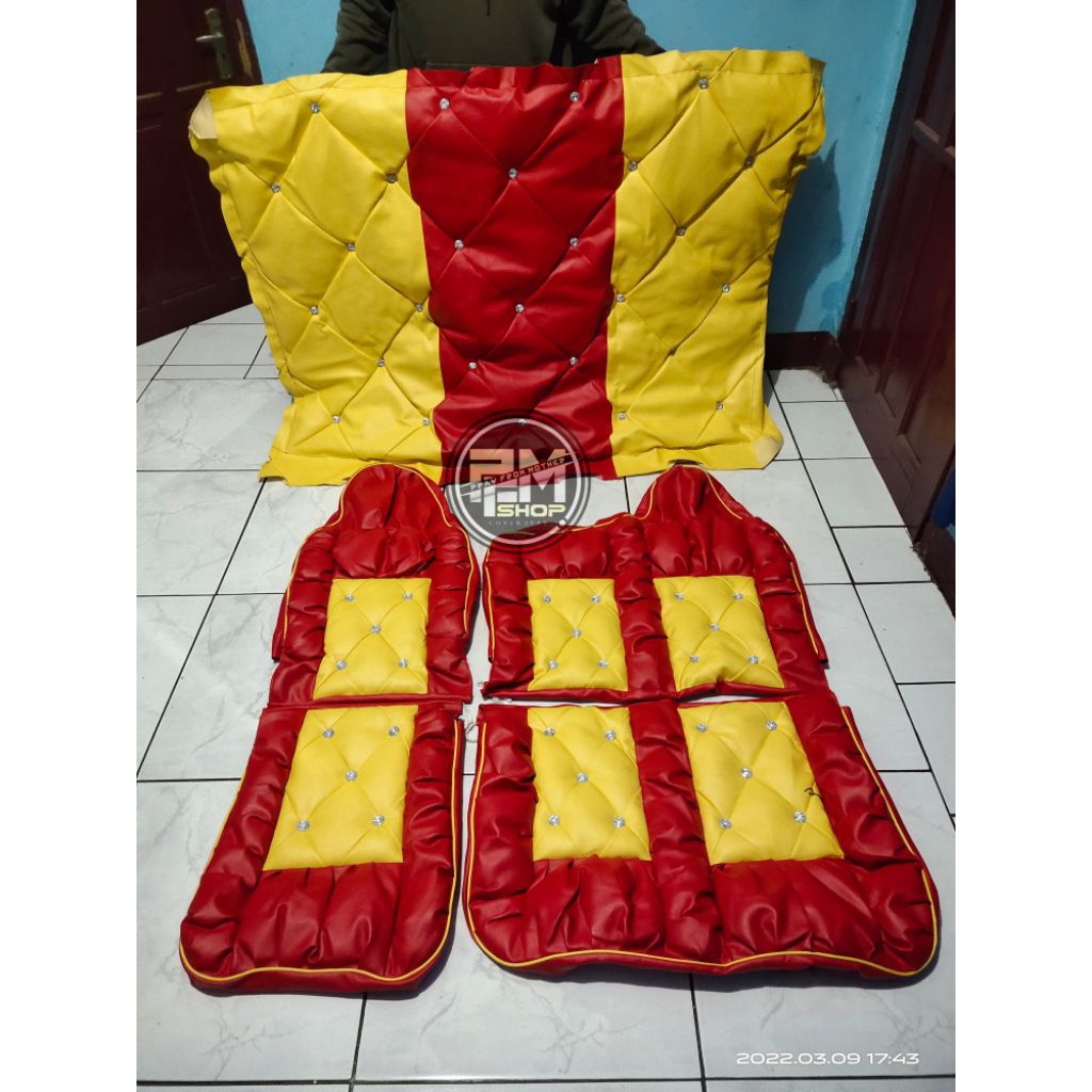 Sarung Jok + Plafon Model Sofa Kancing Mobil Truk Canter,Ragasa,Dyna,Dutro,Umplung Dan Lain Lain