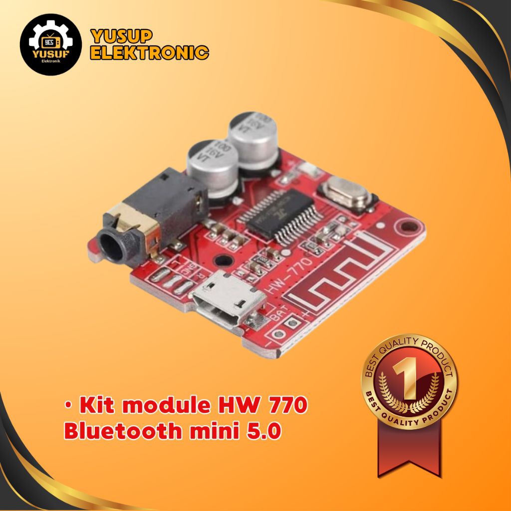MODUL KIT MINI BLUETOOTH HW 770 BLUETOOTH 5.0 RECEIVER WIRELESS STEREO AUDIO MICRO USB