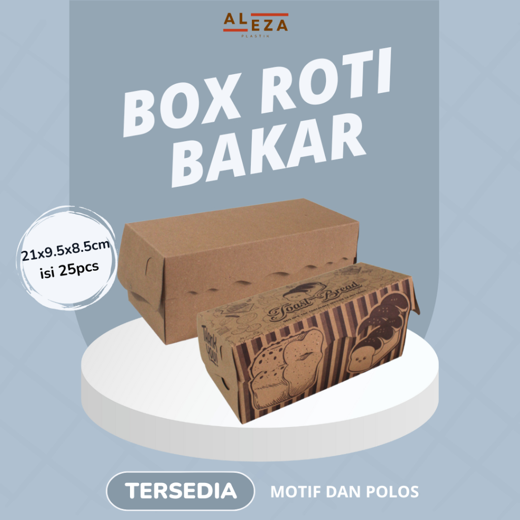 

RN Dus Roti Bakar Box Roti Bakar Kemasan Roti Bakar Laminasi Food Grade Anti Minyak isi 25pcs