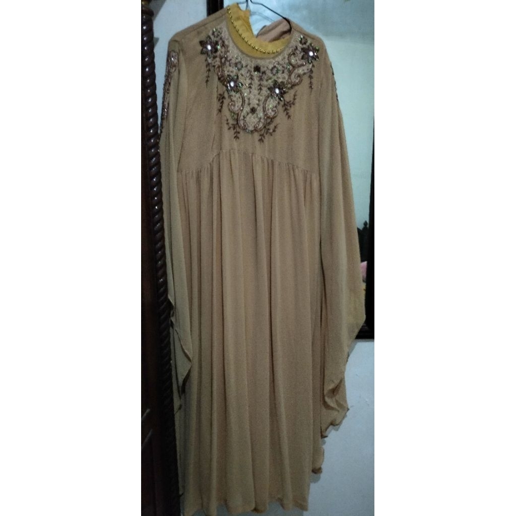 Preloved Kaftan | Maxi Dress | Gaun Cokelat Pesta/Kondangan